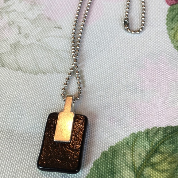 Dichroic Glass Irridescent Fade Pendant Necklace - Picture 6 of 6